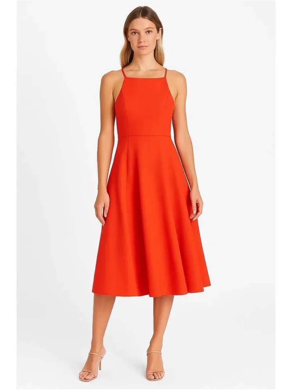 Black Halo Raina Dress high neck sleeveless fit and flair, red size 6